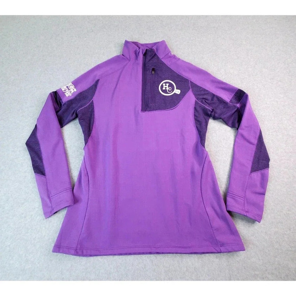 RM Running Man Pullover Womens Medium Purple Athletic Top Hot Chocolate 5K 15K - Picture 1 of 15